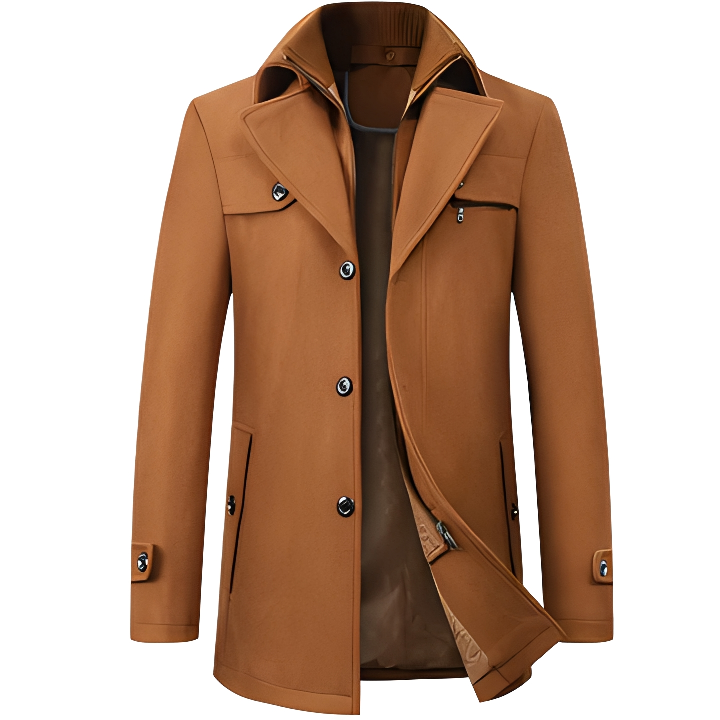 Herren Wintermantel Wolle Warm Beige