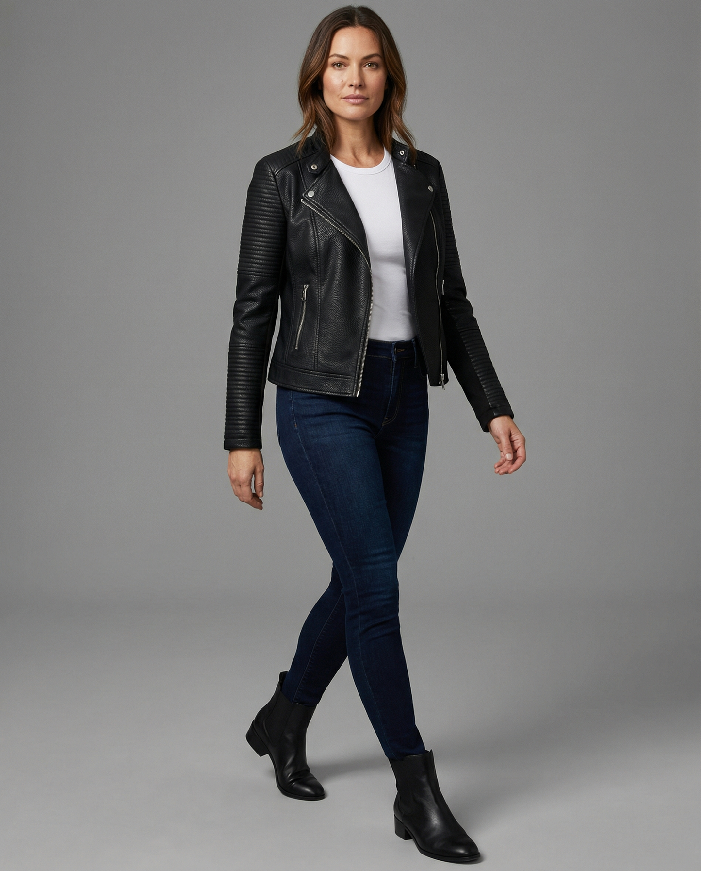 Damen Lederjacke Taillierte es Leder