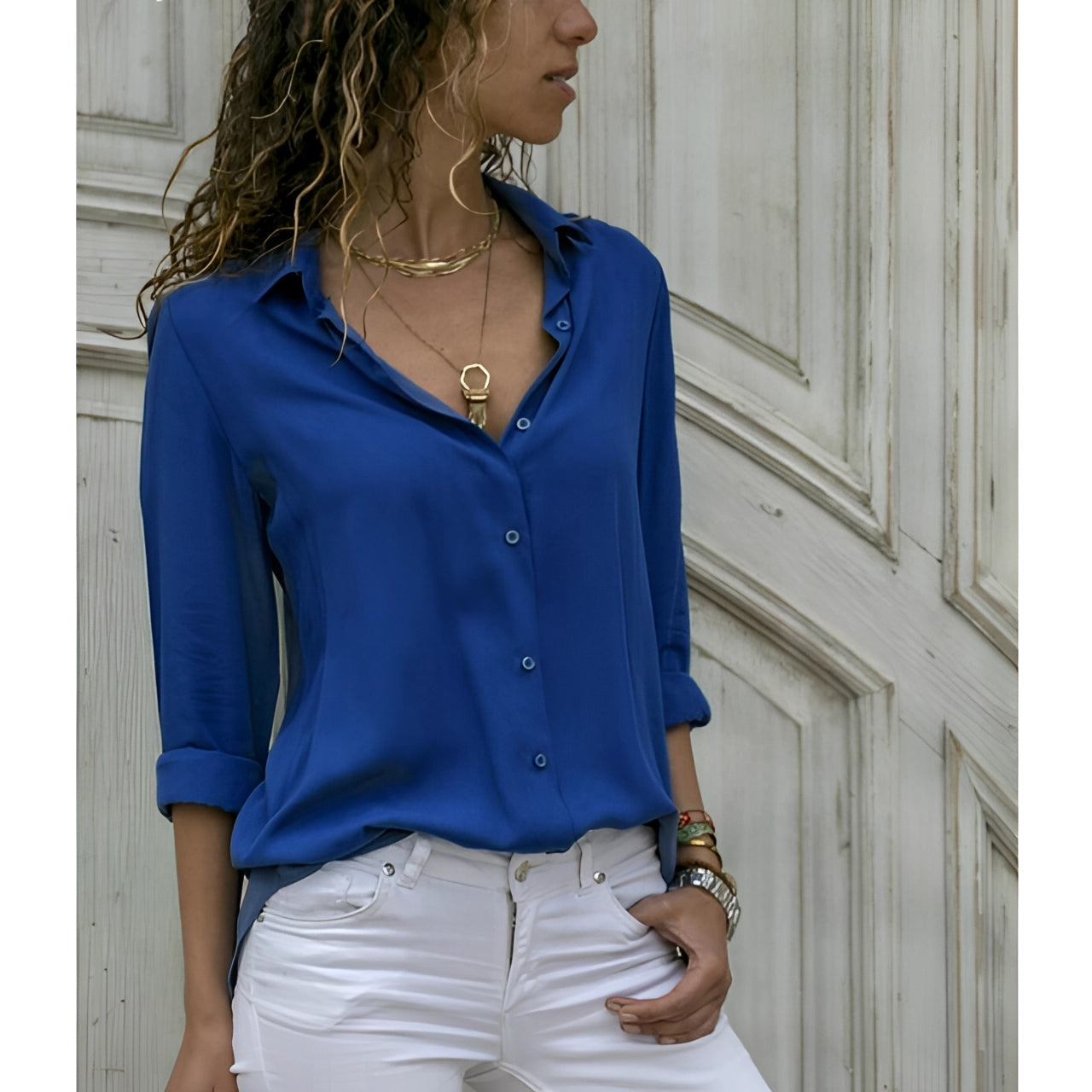 Damen Langarmbluse Elegantes Design
