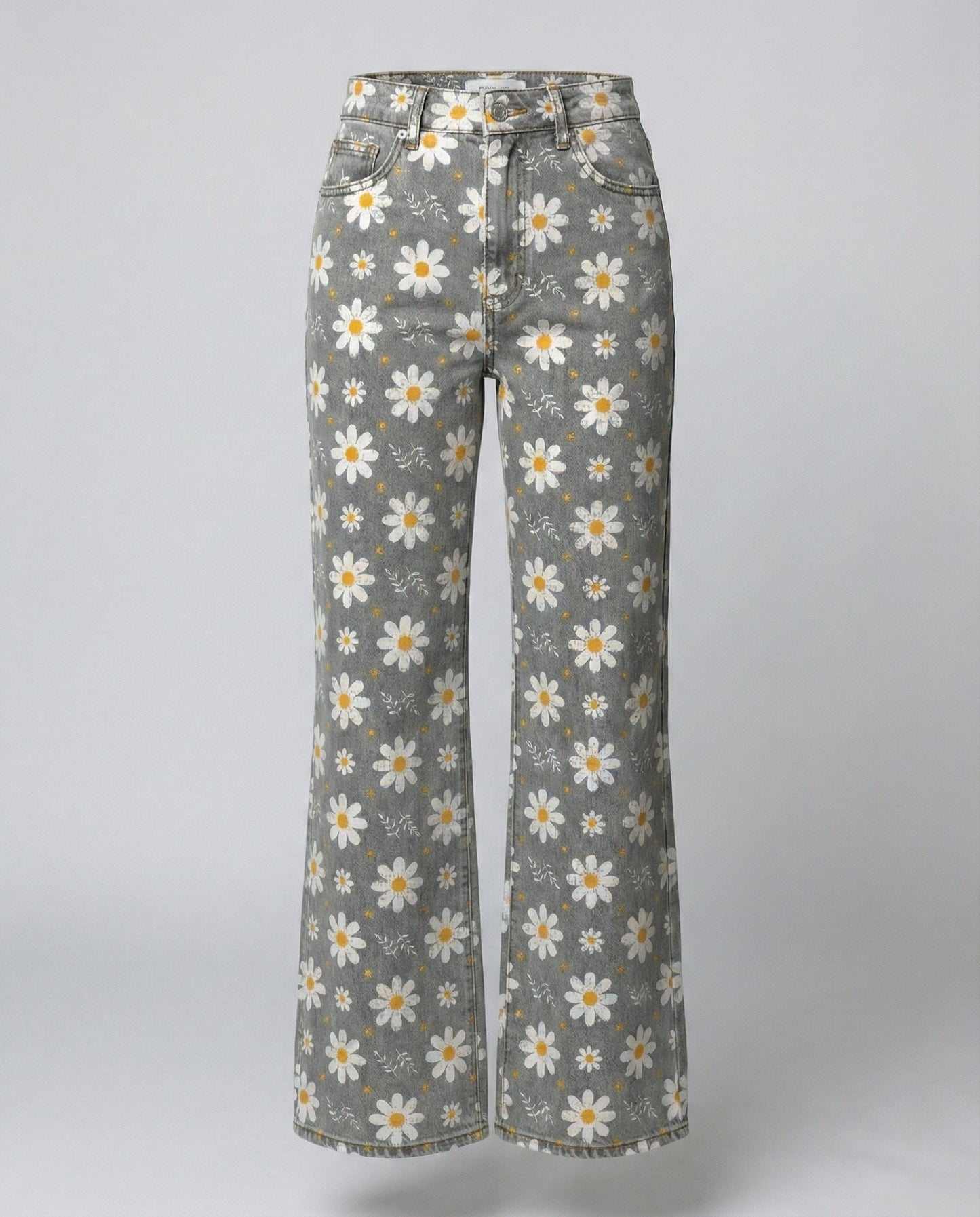 Damen Jeans Weite Floral Blumenmuster