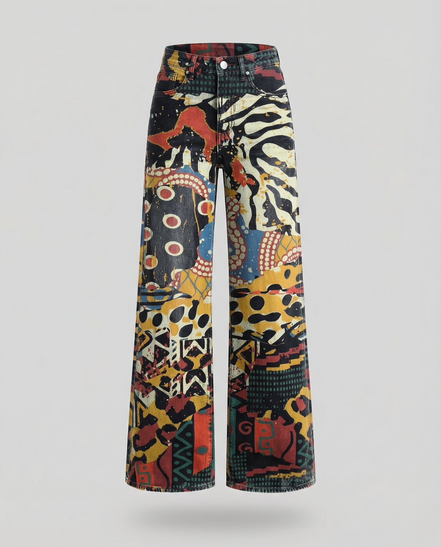 Damen Jeans Weite Floral Blumenmuster