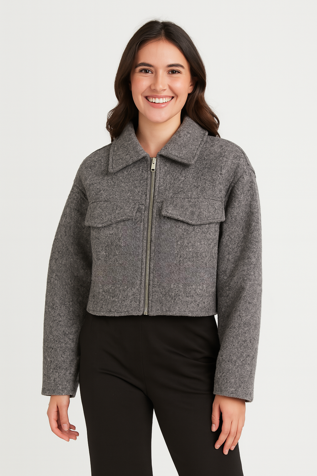 Herrenjacke Mit Reißverschluss Und Taschen