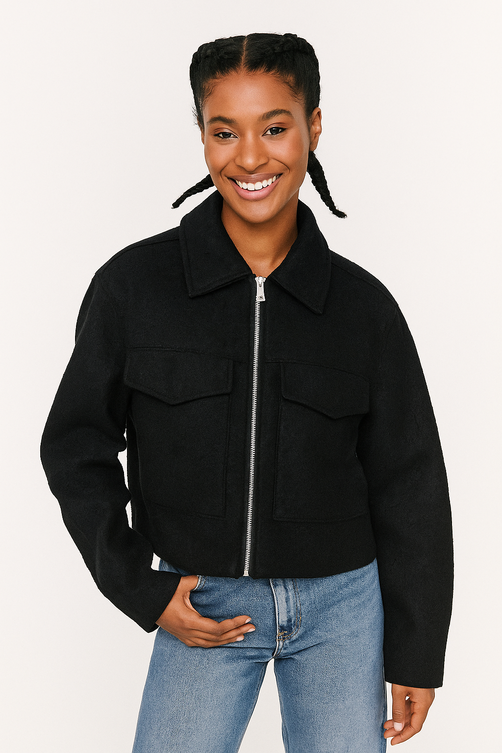 Herrenjacke Mit Reißverschluss Und Taschen