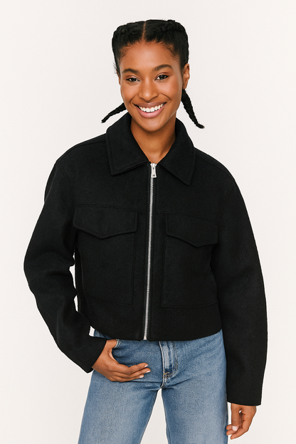 Herrenjacke Mit Reißverschluss Und Taschen