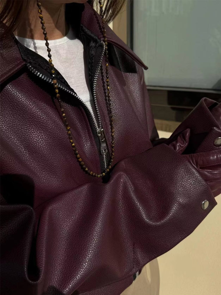 Milana Damen Kunstlederjacke