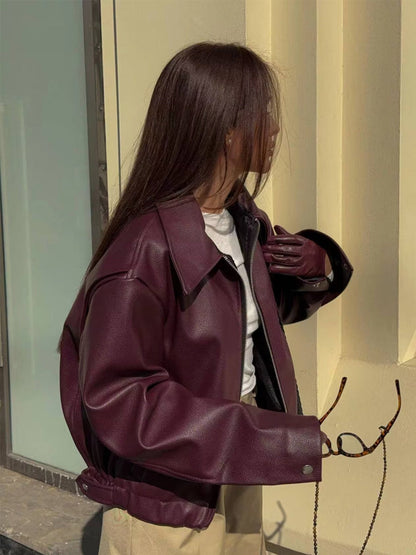 Milana Damen Kunstlederjacke