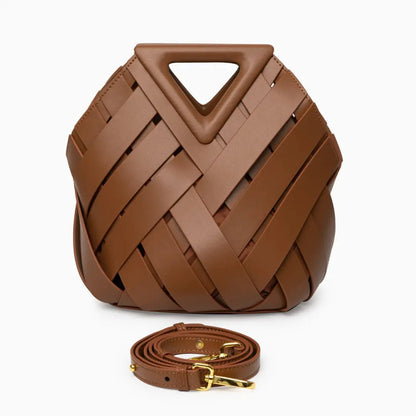 Geflochtene Damenhandtasche aus Rattan Natur