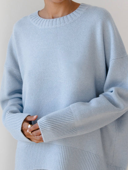 Damen Winterpullover Oversized Wollig Beige