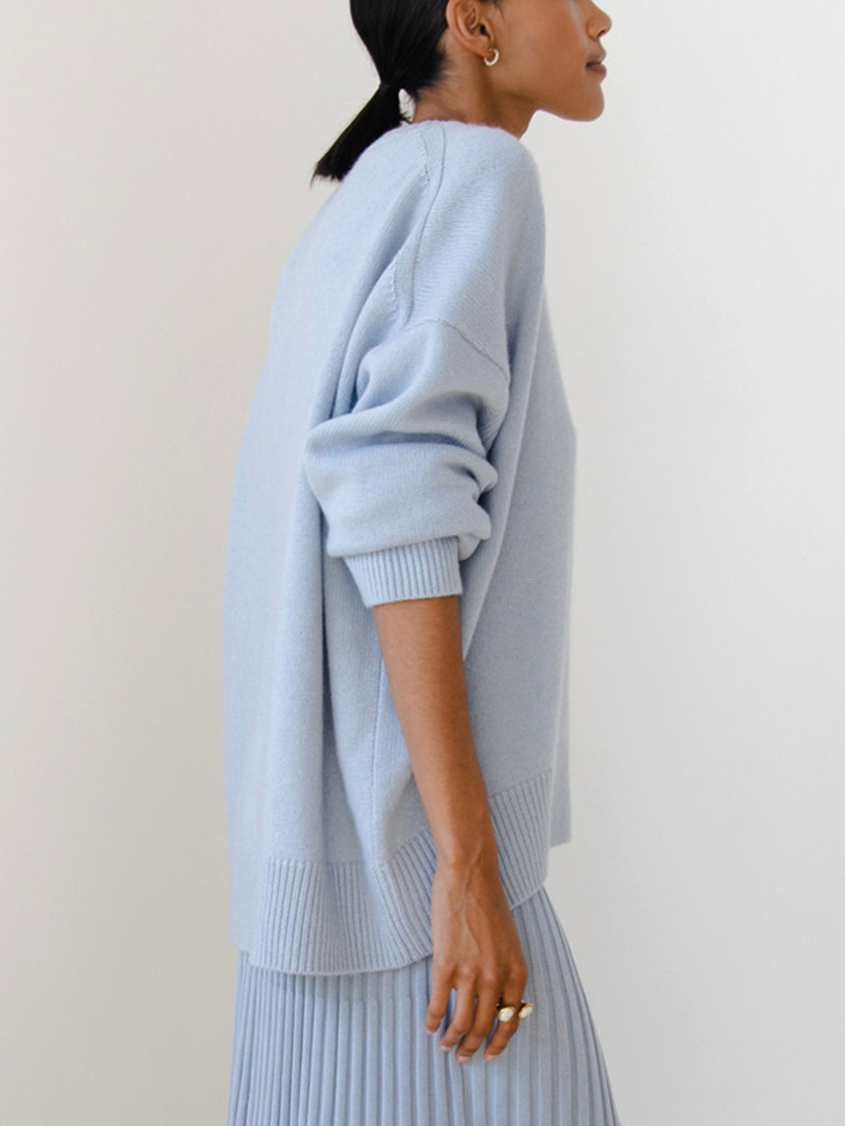 Damen Winterpullover Oversized Wollig Beige
