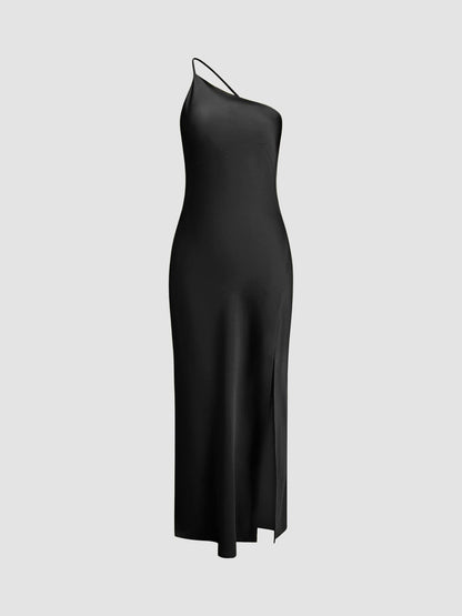 Elegantes Damen Satin-Kleid Rückenfrei Hochzeit Fest