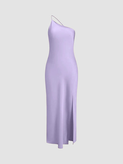 Elegantes Damen Satin-Kleid Rückenfrei Hochzeit Fest