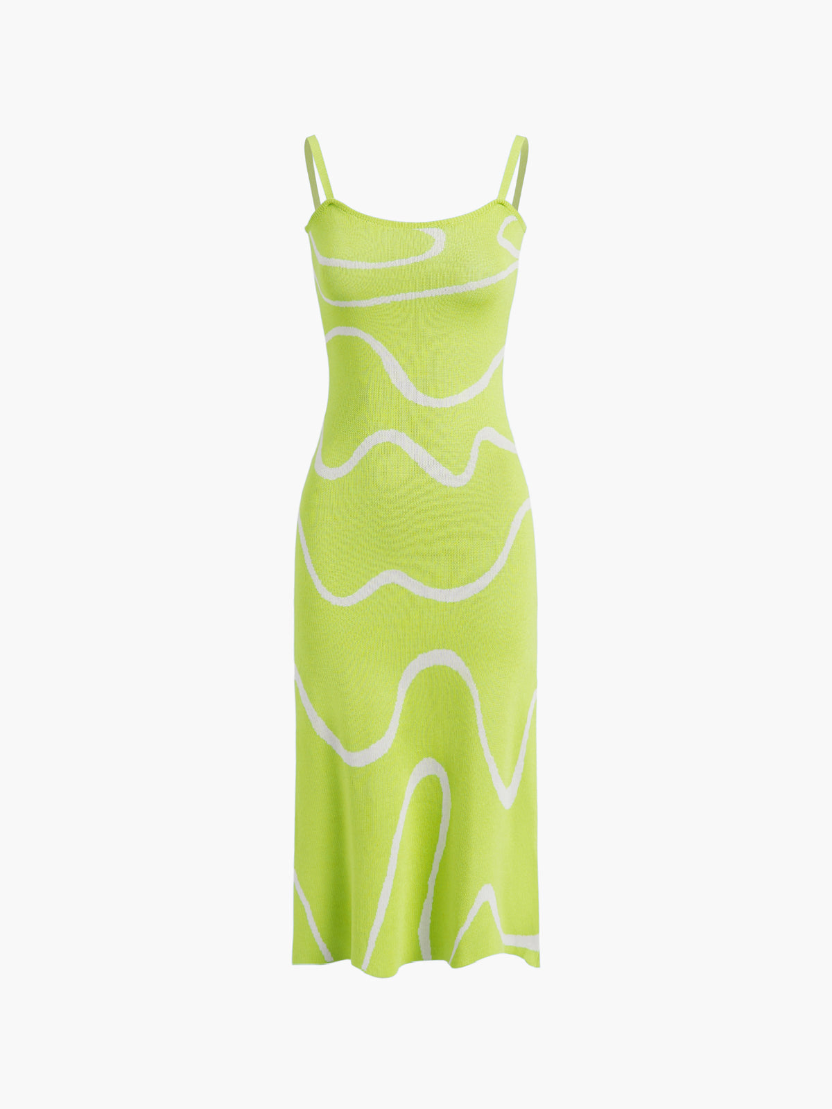 Damen Midikleid Abstraktes Muster Spaghettiträger