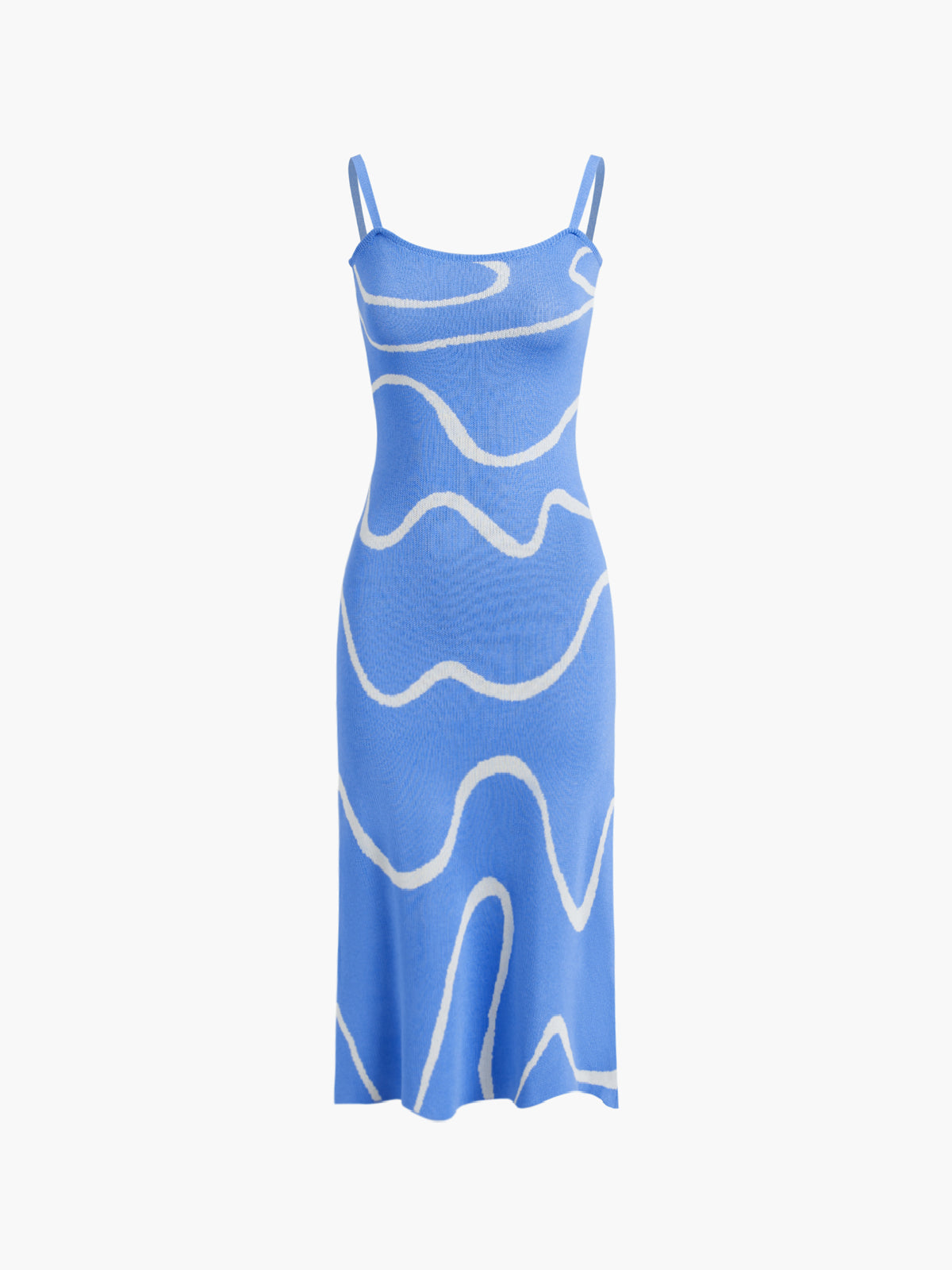 Damen Midikleid Abstraktes Muster Spaghettiträger