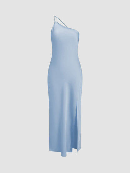 Damen Maxikleid Rückenfrei Satin