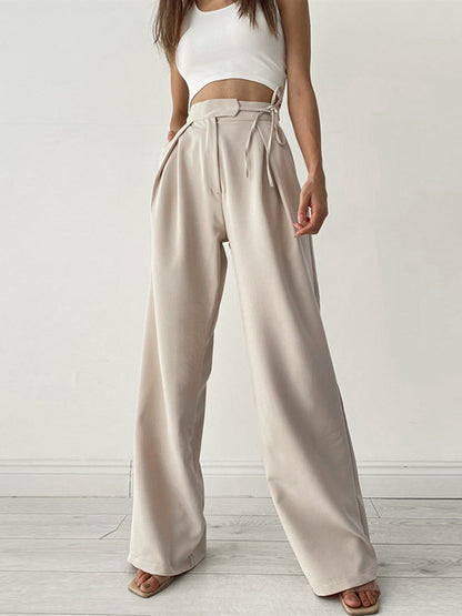 Damen Hohe Taille Pantalon Weites Bein - Norvielle
