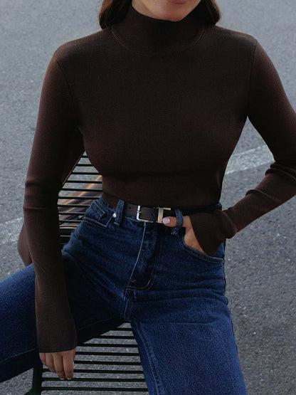Damen Frühlings- Mock-Neck Bequem