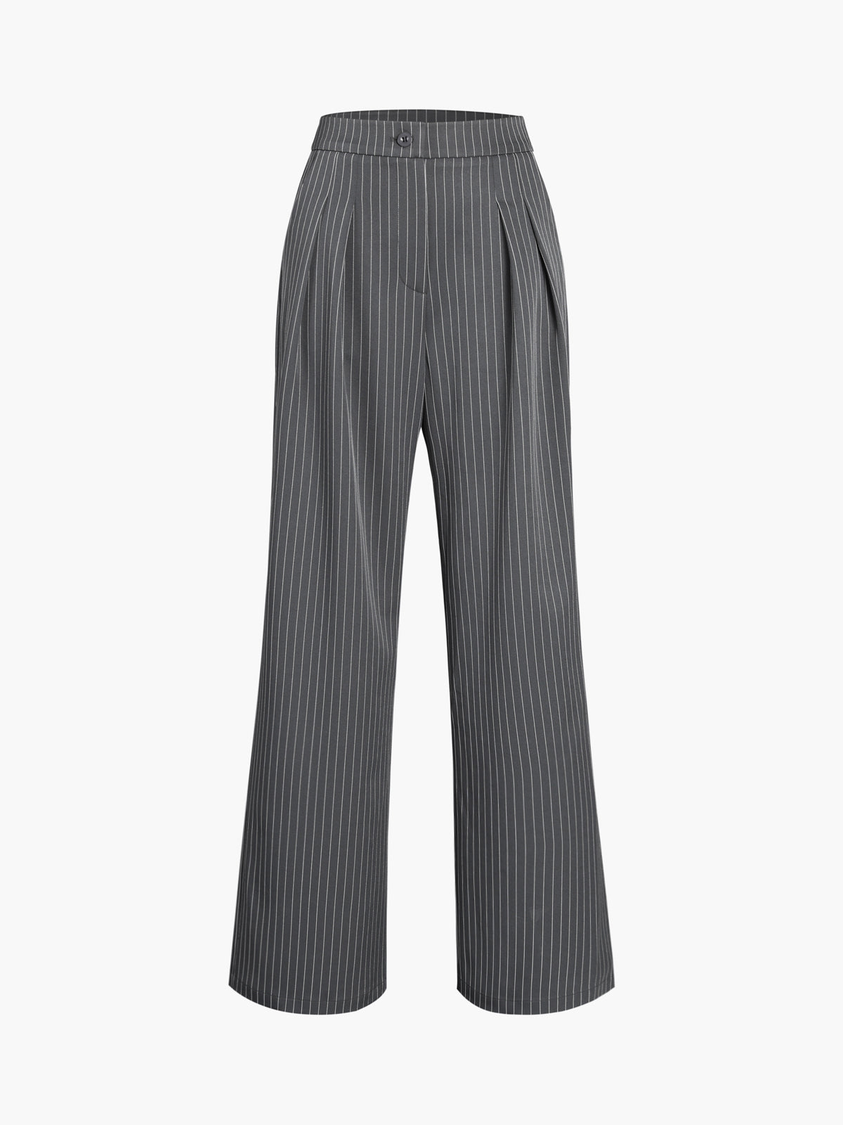 Norvielle Damen Nadelstreifenhose Weites Bein Faltenhose
