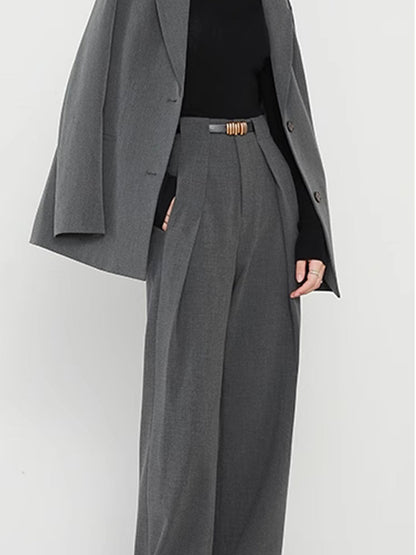 Damen Gerade Hose Mit Taschen
