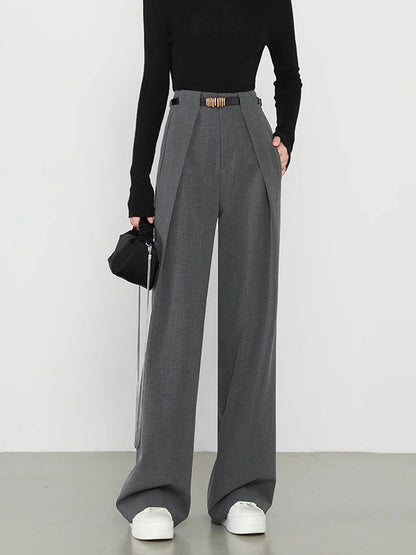 Damen Gerade Hose Mit Taschen - Norvielle