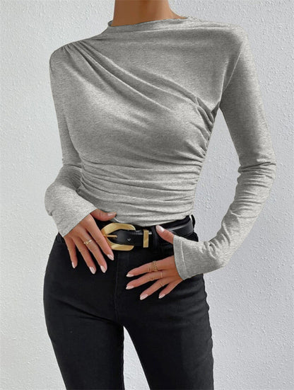 Damen Langarmshirt Raffung - Norvielle