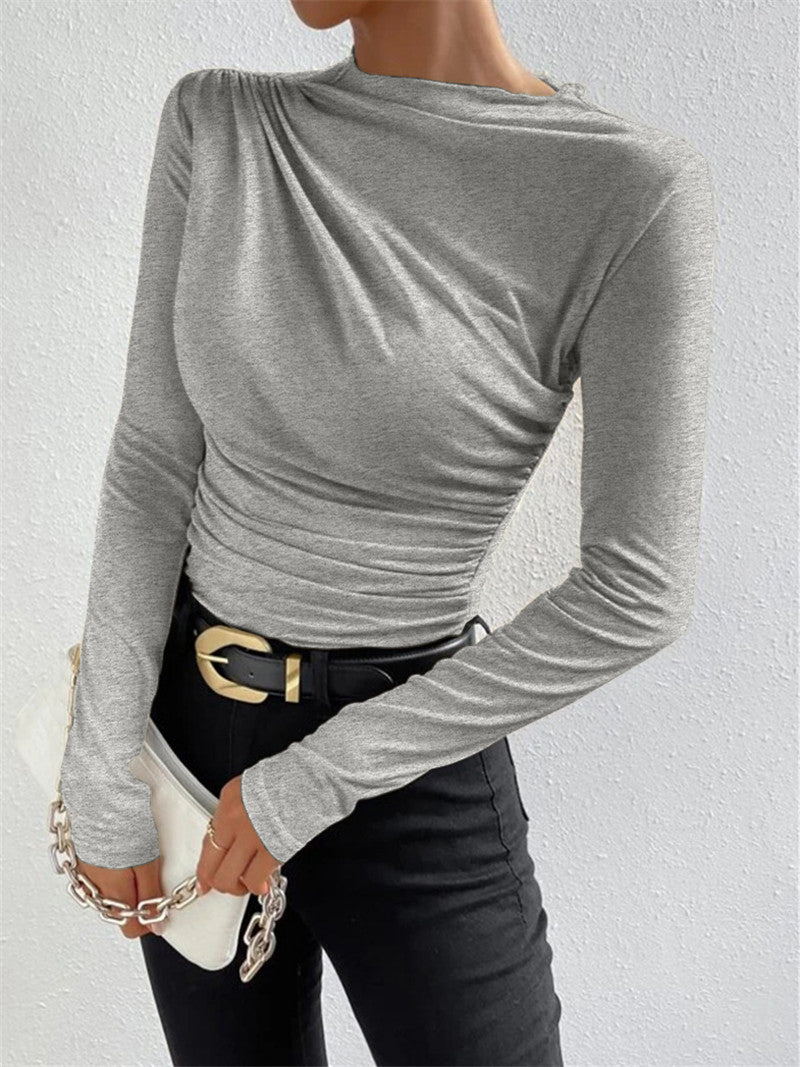 Damen Langarmshirt Raffung