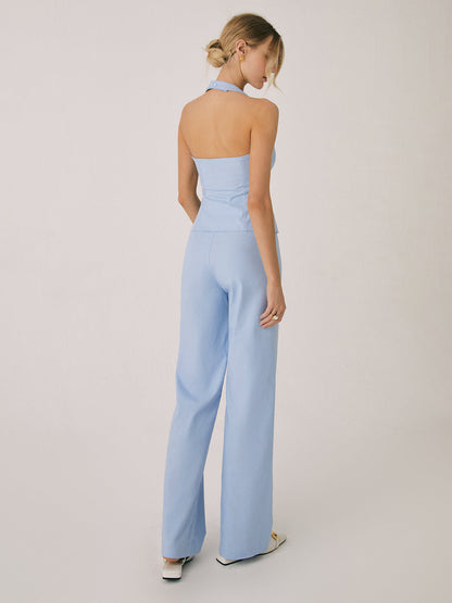 Norvielle Damen Baumwollweste mit geraden Beinhosen Set
