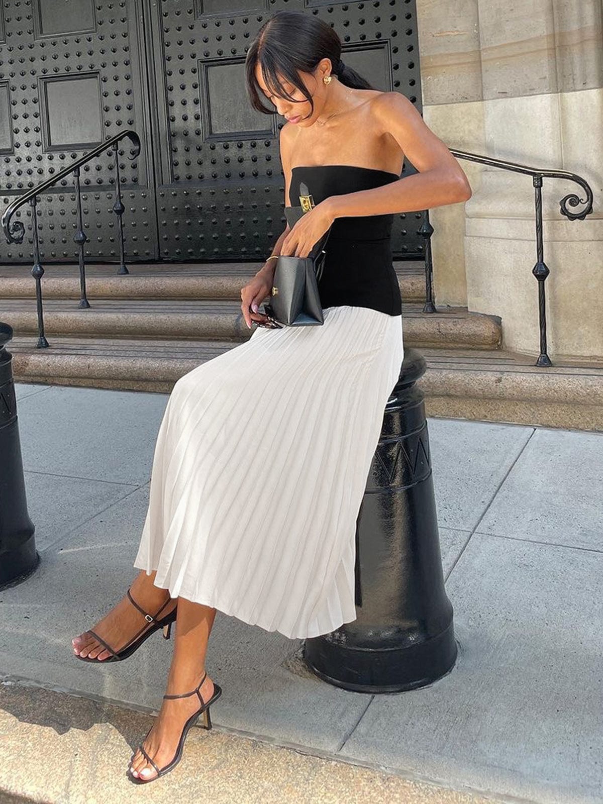 Damen Bustier- und Maxi-Rock Set Elegantes Design