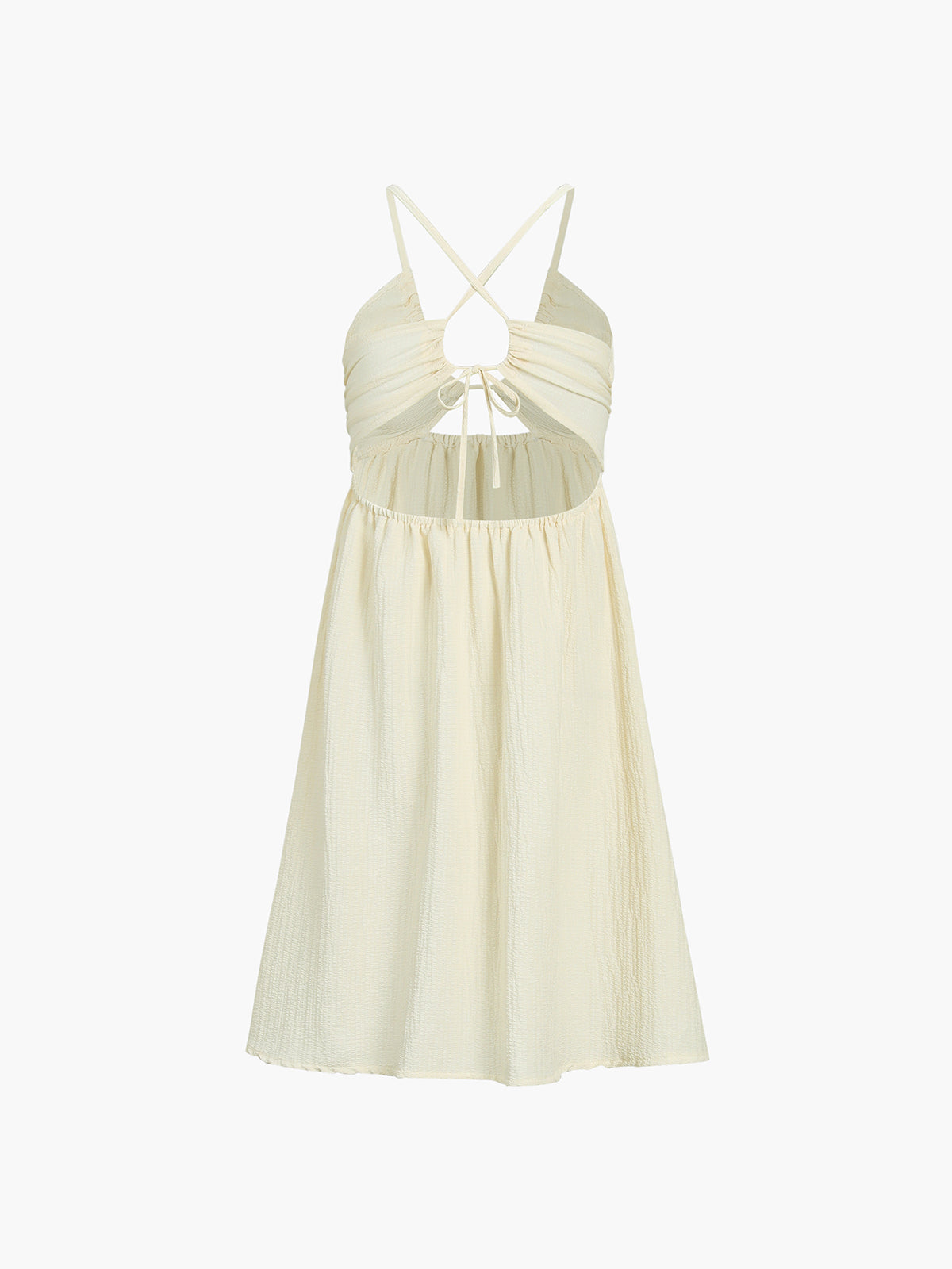 Damen Midikleid Luftig Cut-Out Spaghettiträger Hohes Bein