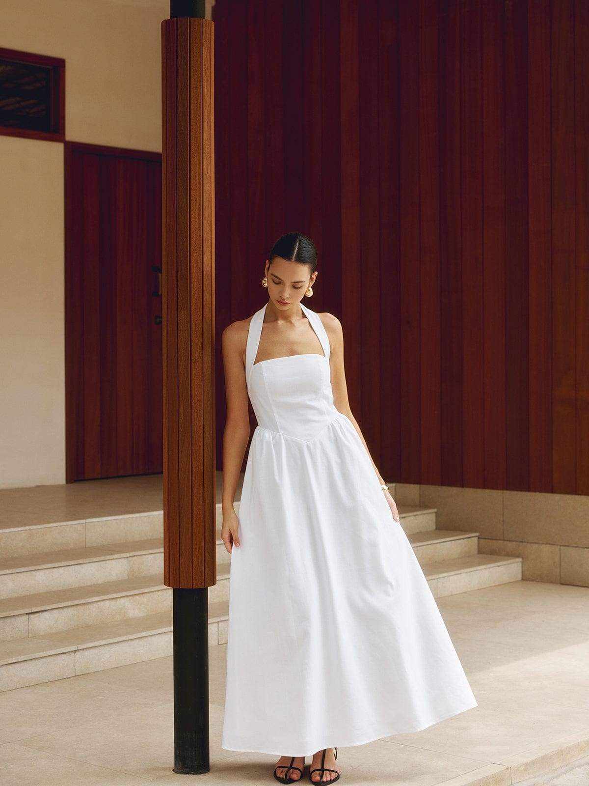 Damen A-Linien Maxikleid Sommerlich Raffiniert