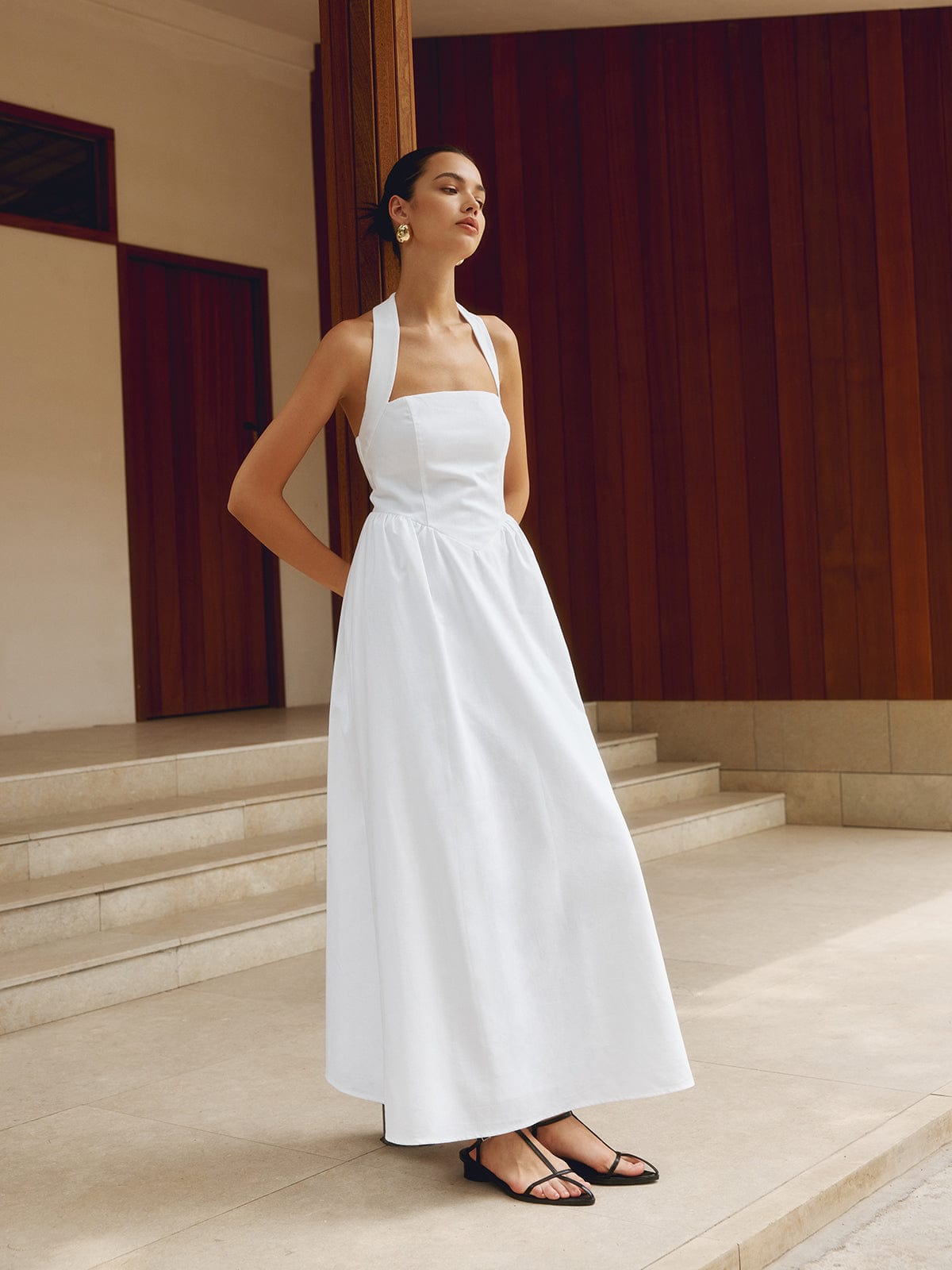 Damen A-Linien Maxikleid Sommerlich Raffiniert