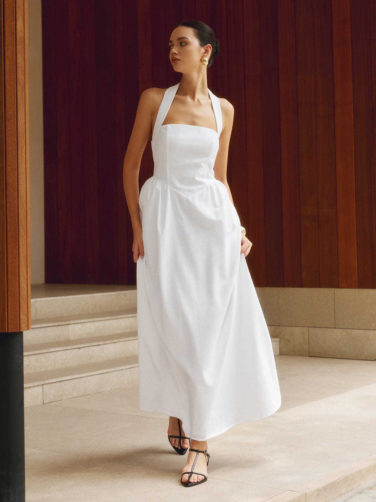 Damen A-Linien Maxikleid Sommerlich Raffiniert - Norvielle