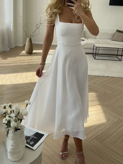 Elegantes Damen A-Linie Midikleid Zeitlos - Norvielle