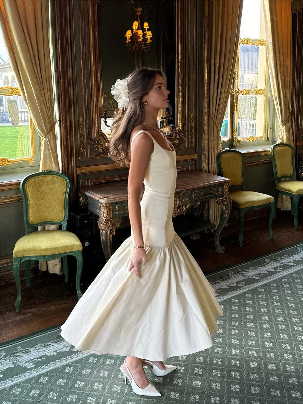 Evelyn Damen Maxikleid Rüschendetails Elegantes