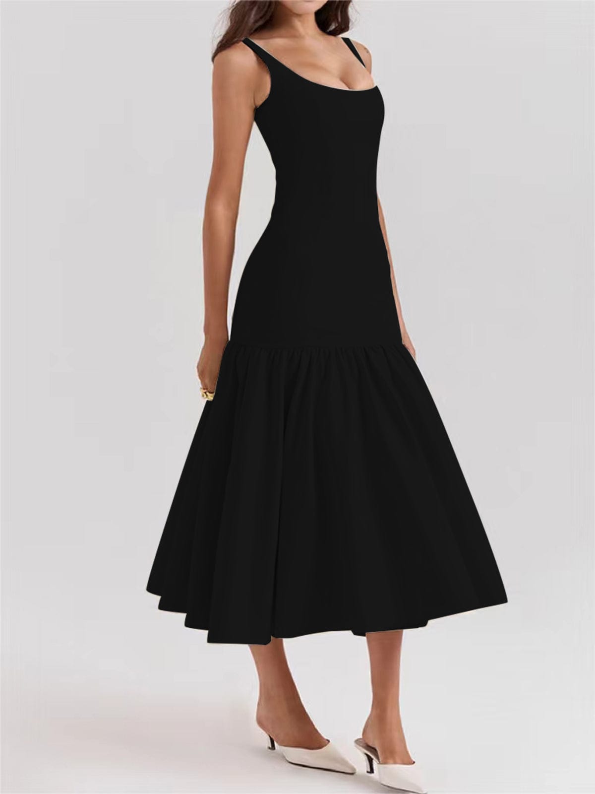 Elegantes Damen Maxikleid Rüschen