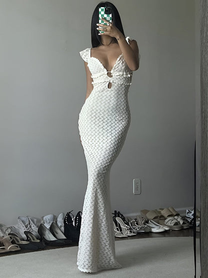 Viktoria Damen Abendkleid Meerjungfrau Stil Cut-Outs