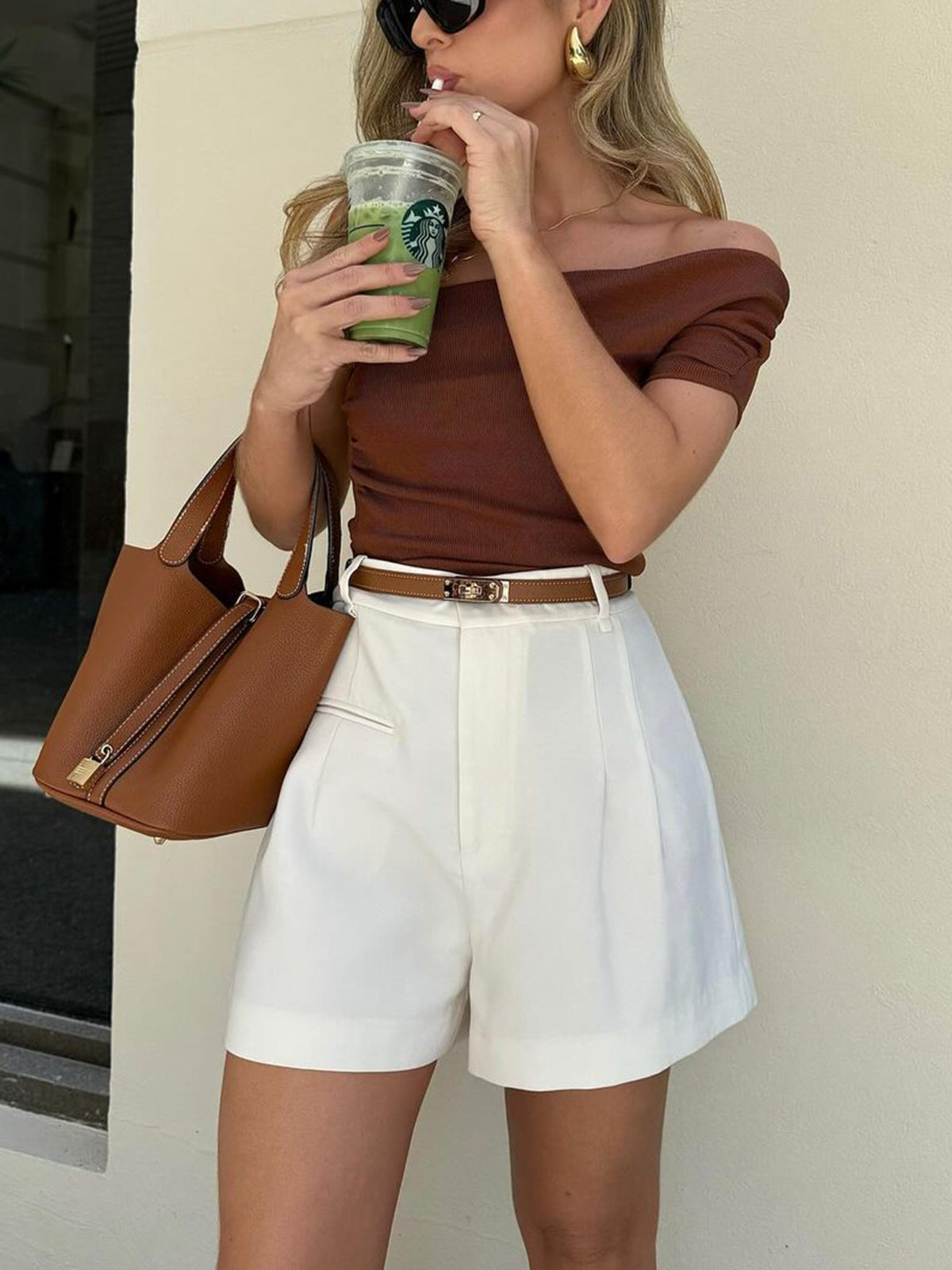 Damen Highwaist Shorts Gerades Bein Hüftabschluss