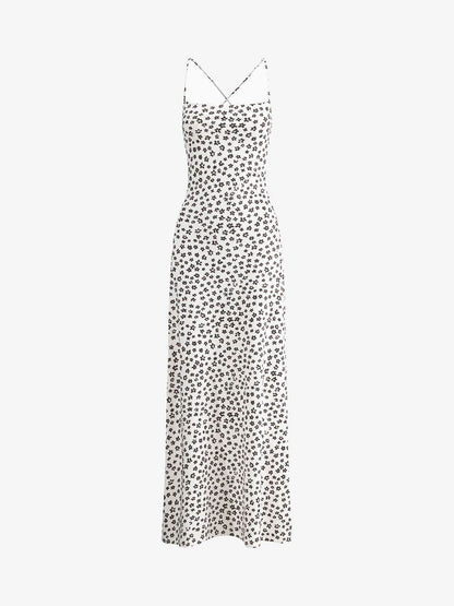 Damen Blumenkleid Spaghettiträger Leicht Romantisch