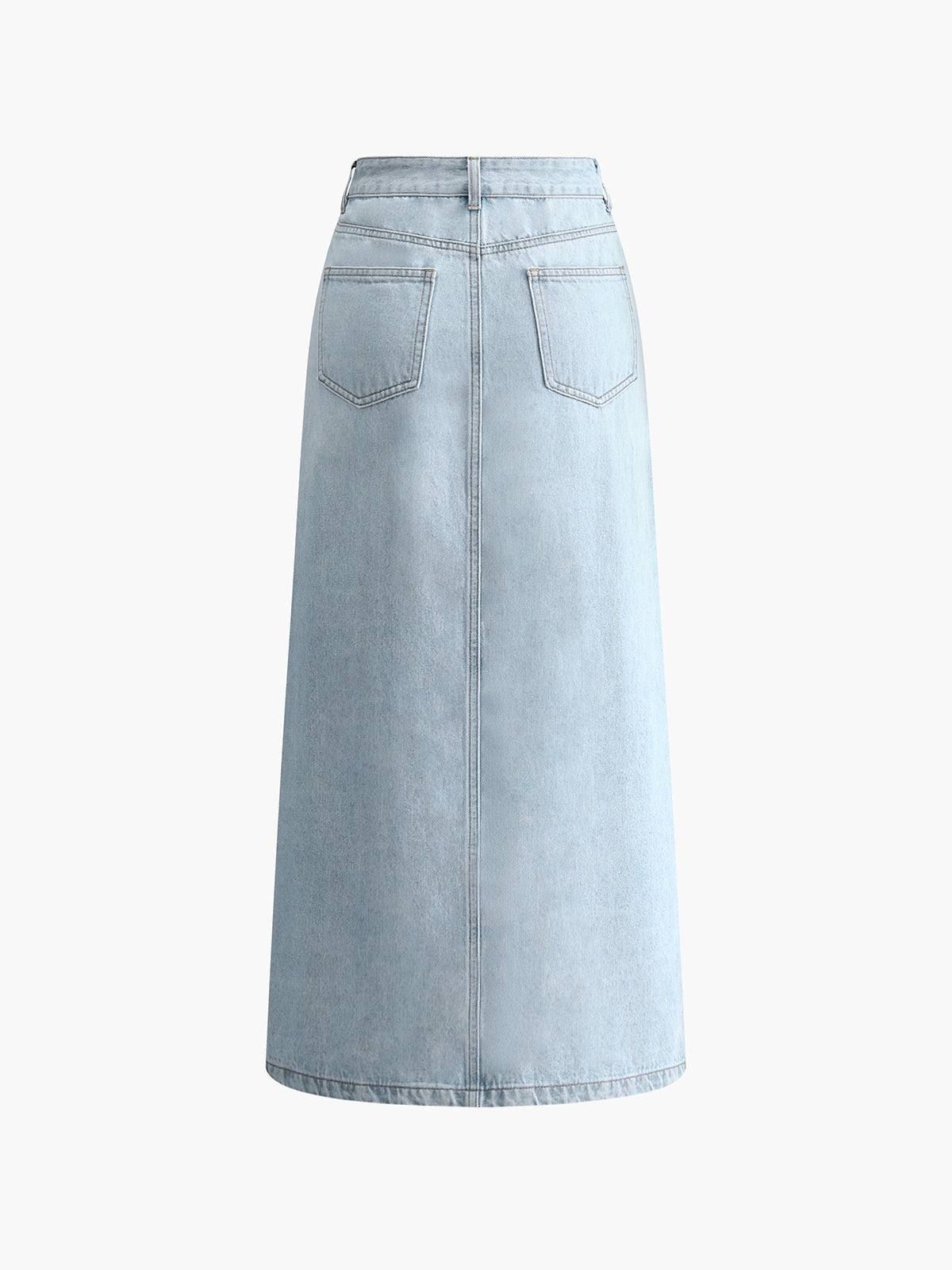 Damen Midirock Denim Frontschlitz
