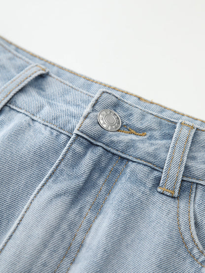 Damen Midirock Denim Frontschlitz