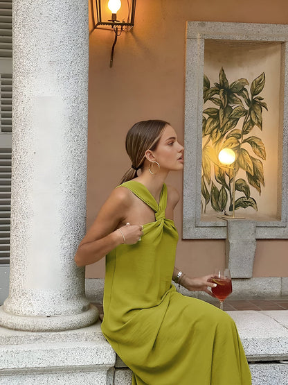 Damen Haltermaxi-Kleid Elegant Lang
