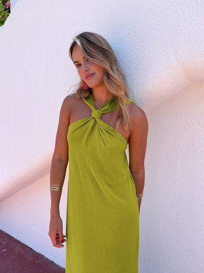 Damen Haltermaxi-Kleid Elegant Lang