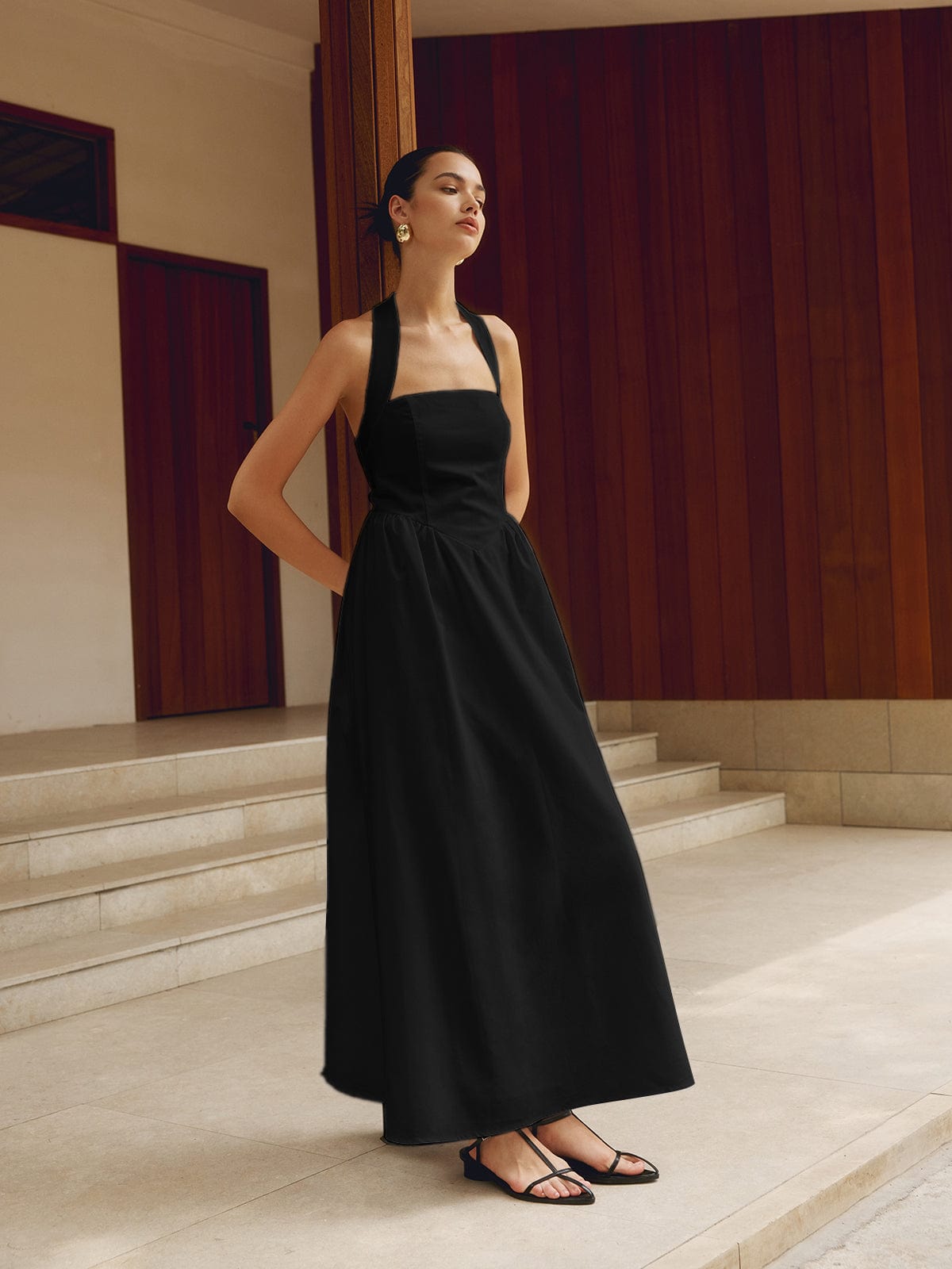 Damen A-Linien Maxikleid Sommerlich Raffiniert