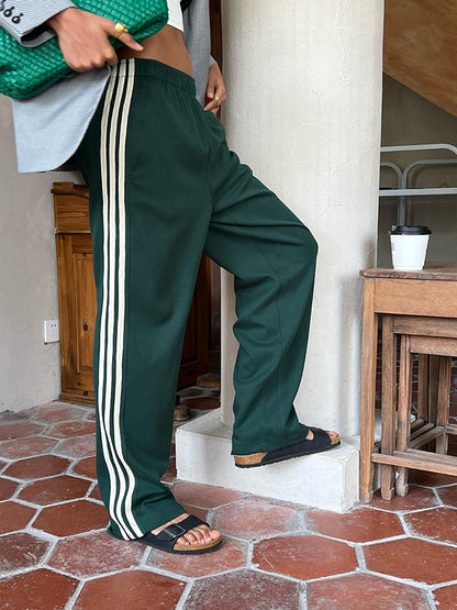 Damen Hochtaillen-Hose Gerade Linien