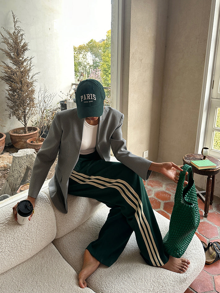 Damen Hochtaillen-Hose Gerade Linien