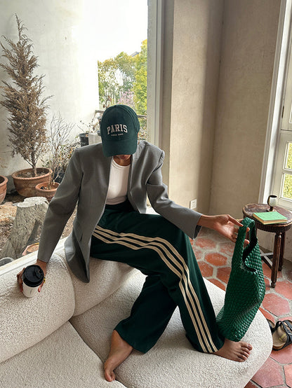 Damen Hochtaillen-Hose Gerade Linien