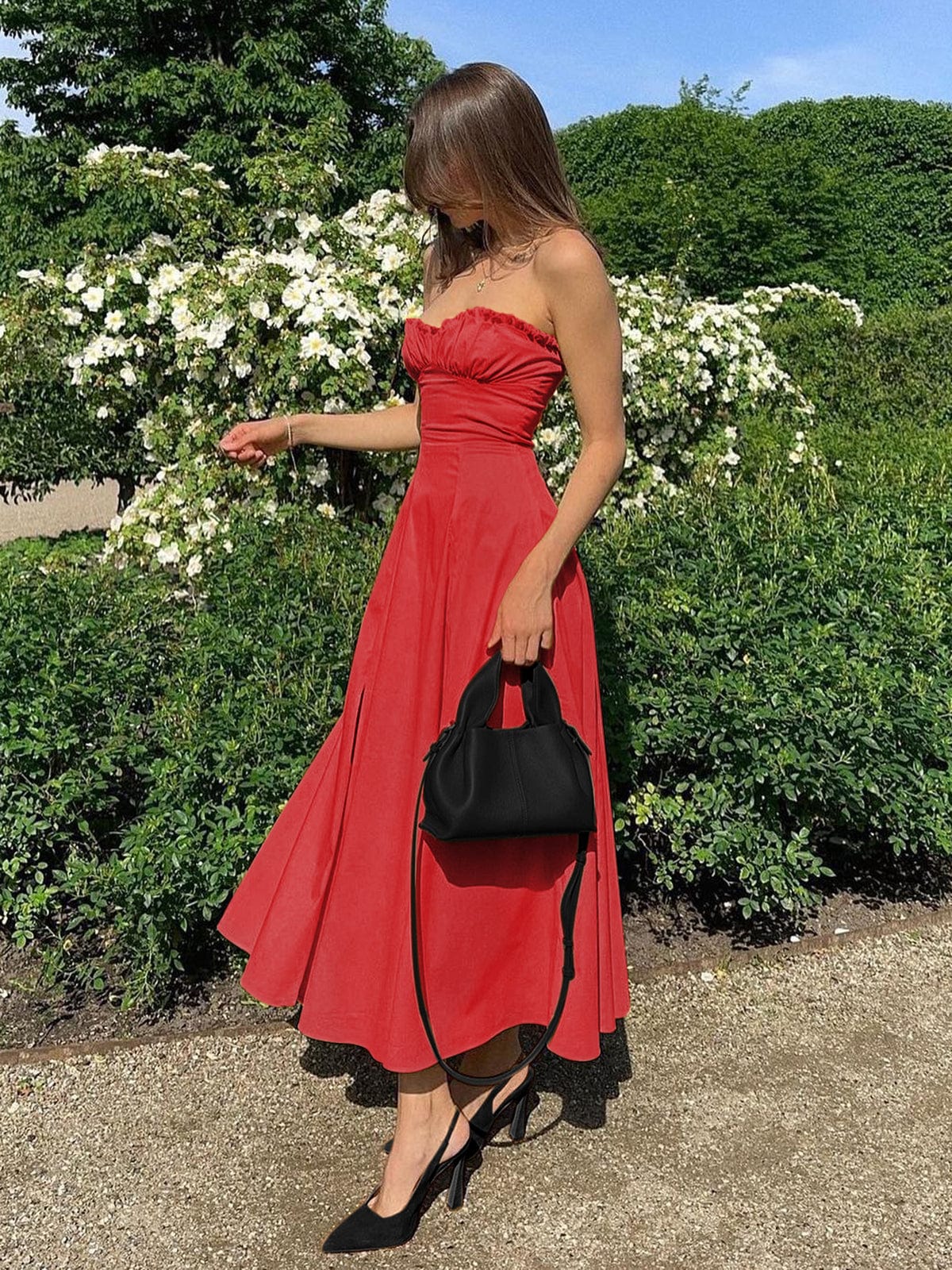 Damen Sommerkleid mit Bustier A-Linie