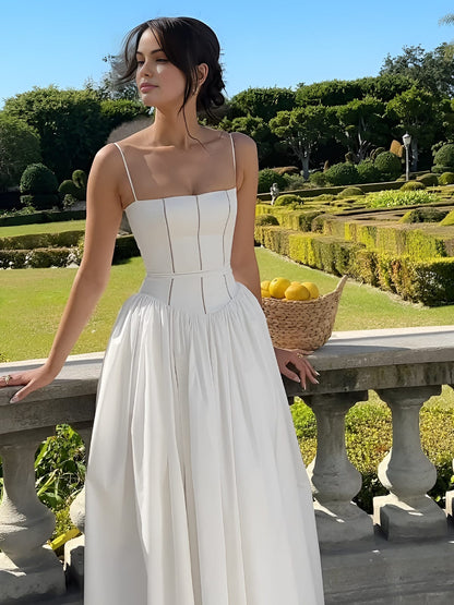 Damen Midi Kleid Hochzeitsgäste Korsett