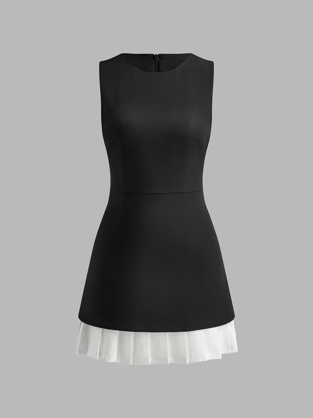 Elegantes Damen Midikleid Ärmellos Plissee-Design