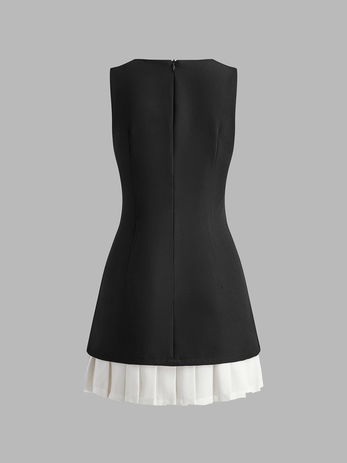 Elegantes Damen Midikleid Ärmellos Plissee-Design