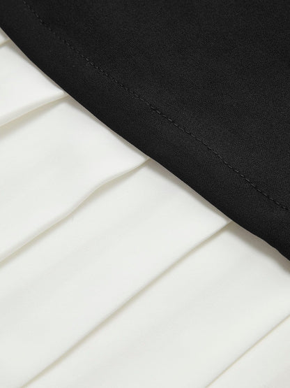 Elegantes Damen Midikleid Ärmellos Plissee-Design